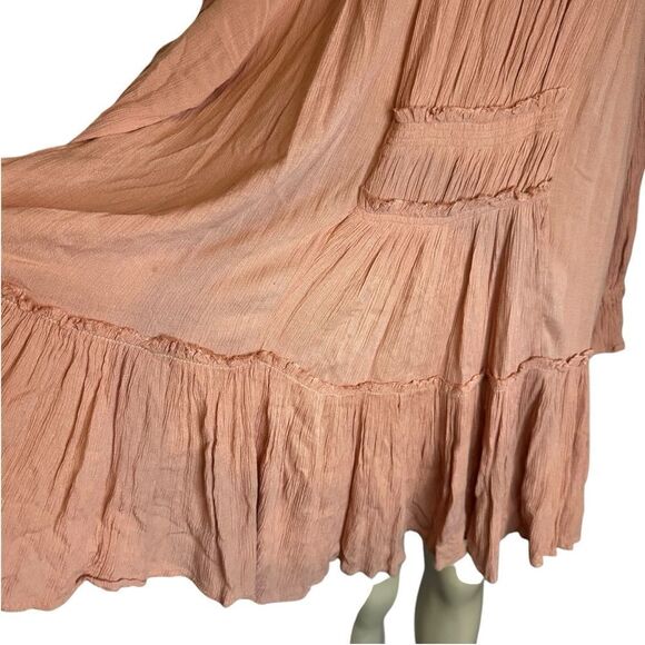 Free People off the shoulder coral swing peasant babydoll long sleeve Dress Sm - Picture 4 of 7